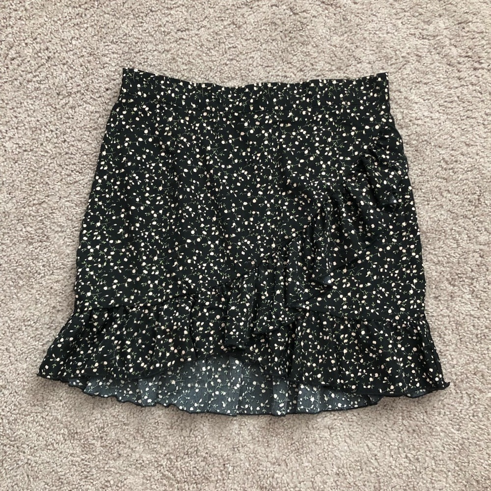 Shein Curve Floral Ruffled Skirt Womens 0XL